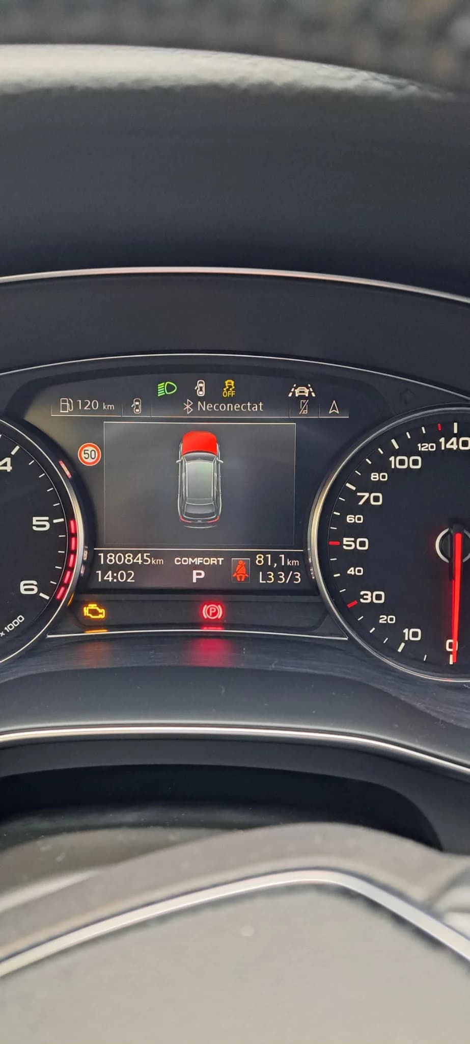Cheie nouă programată pentru Audi A6 C8 2019, 3 chei programate, afișate în Virtual Cockpit.